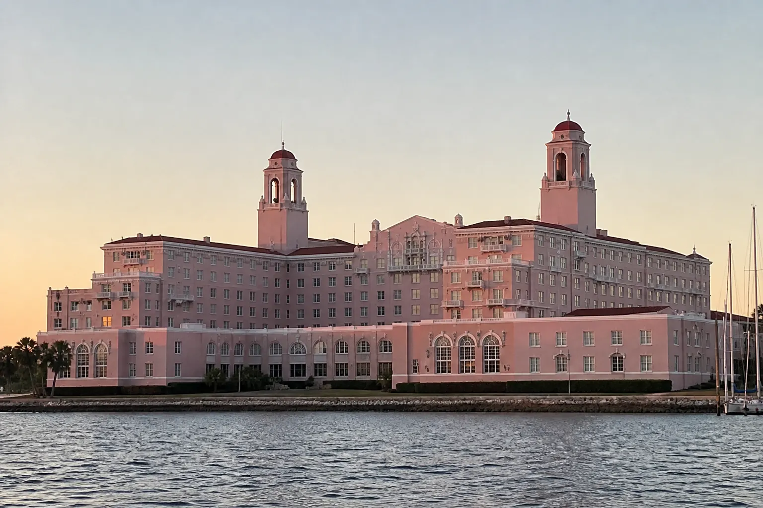 Vinoy hotel and marina in St Petersburg Florida from the water