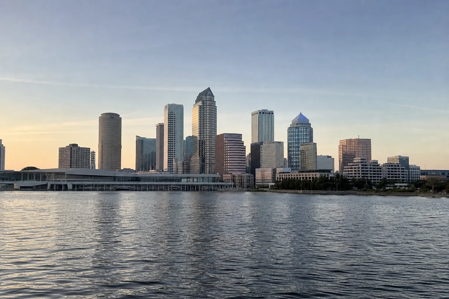 Downtown Tampa skyline across Hillsborough Bay