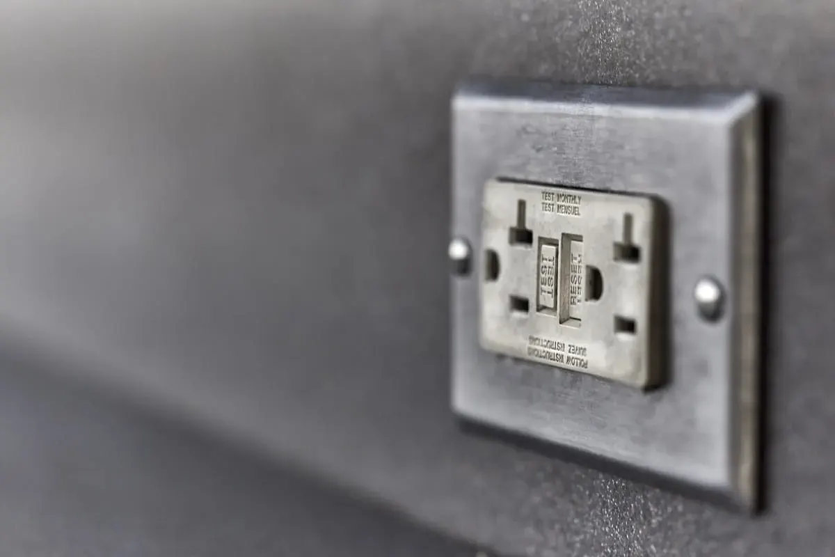 GFCI outlet installed in a Tampa bathroom