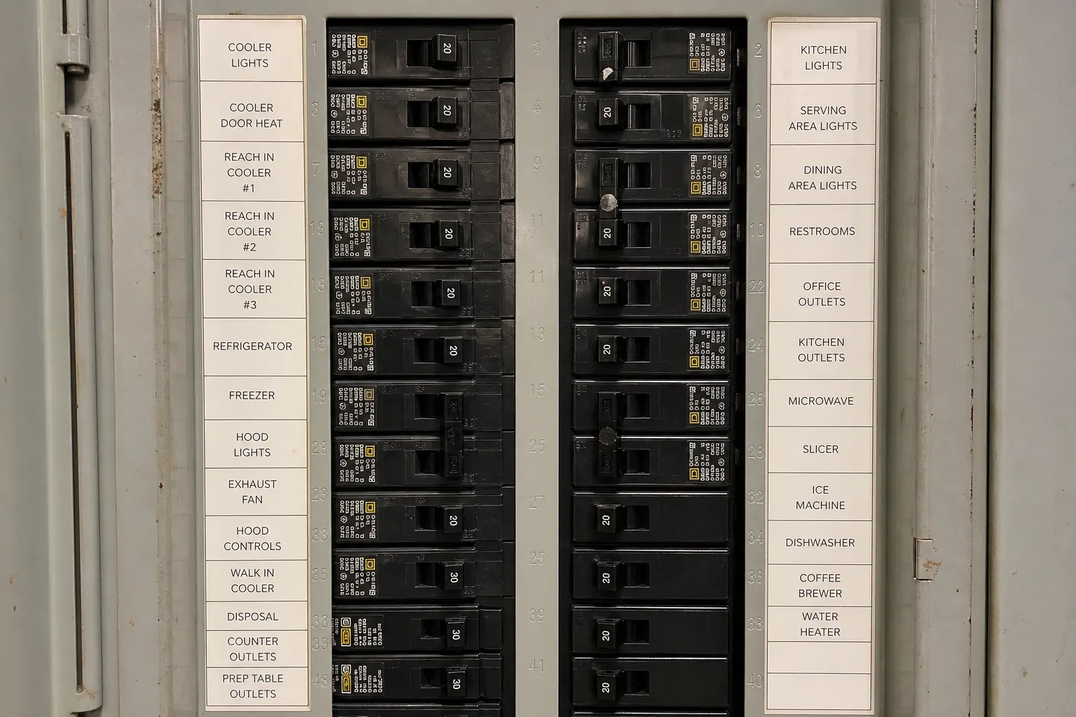 Electrical panel sized for an EV charger circuit in Tampa