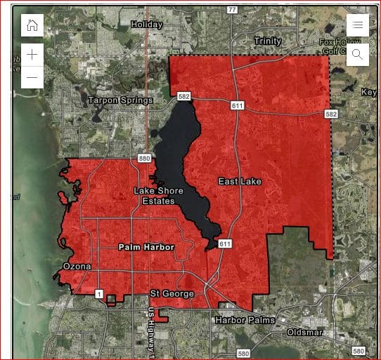 PSL Sewer Rebate Zone Map — Pinellas County